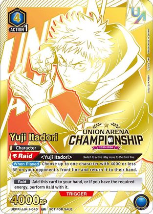 Yuji Itadori (Regionals 25-26) (UEPR/JJK-1-040) - Union Arena Promotion Cards Foil