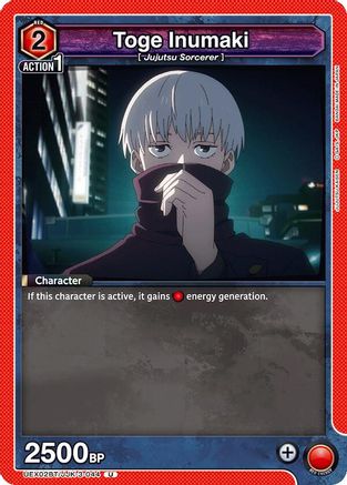 Toge Inumaki (044) (UEX02BT/JJK-3-044) - UEX02BT Jujutsu Kaisen Vol2