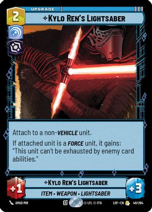 Kylo Ren's Lightsaber (40/264) (40/264) [Legends of the Force] - Fantasy Flight Games - Card Brawlers | Quebec | Canada |