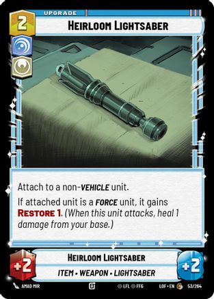 Heirloom Lightsaber (53/264) (53/264) [Legends of the Force] - Fantasy Flight Games - Card Brawlers | Quebec | Canada |