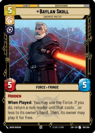 Baylan Skoll - Enigmatic Master (185/264) (185/264) [Legends of the Force] - Fantasy Flight Games - Card Brawlers | Quebec | Canada |