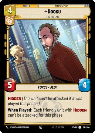 Dooku - It Is Too Late (211/264) (211/264) [Legends of the Force] - Fantasy Flight Games - Card Brawlers | Quebec | Canada |