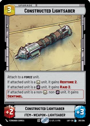 Constructed Lightsaber (261/264) (261/264) [Legends of the Force] - Fantasy Flight Games - Card Brawlers | Quebec | Canada |