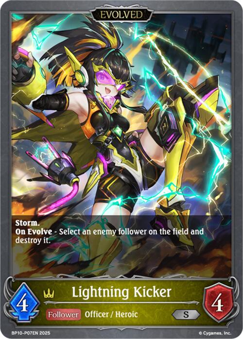 Lightning Kicker (Evolved) - P07 (Foil) (BP10-P07EN) [Gods of the Arcana] - Bushiroad - Card Brawlers | Quebec | Canada |