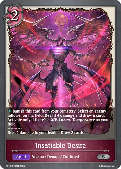 Insatiable Desire - P18 (Foil) (BP10-P18EN) [Gods of the Arcana] - Bushiroad - Card Brawlers | Quebec | Canada |