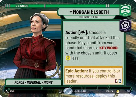 Morgan Elsbeth - Following the Call (269) (Hyperspace) (269) [Legends of the Force] - Fantasy Flight Games - Card Brawlers | Quebec | Canada |