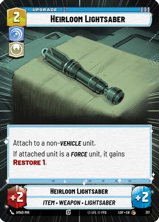 Heirloom Lightsaber (317) (Hyperspace) (317) [Legends of the Force] - Fantasy Flight Games - Card Brawlers | Quebec | Canada |