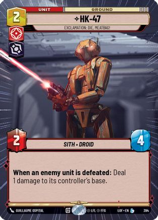 HK-47 - Exclamation: Die, Meatbag! (394) (Hyperspace) (394) [Legends of the Force] - Fantasy Flight Games - Card Brawlers | Quebec | Canada |