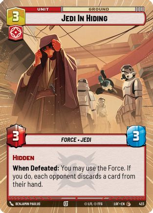 Jedi In Hiding (423) (Hyperspace) (423) [Legends of the Force] - Fantasy Flight Games - Card Brawlers | Quebec | Canada |