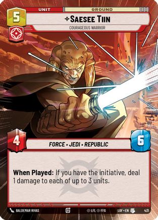 Saesee Tiin - Courageous Warrior (431) (Hyperspace) (431) [Legends of the Force] - Fantasy Flight Games - Card Brawlers | Quebec | Canada |