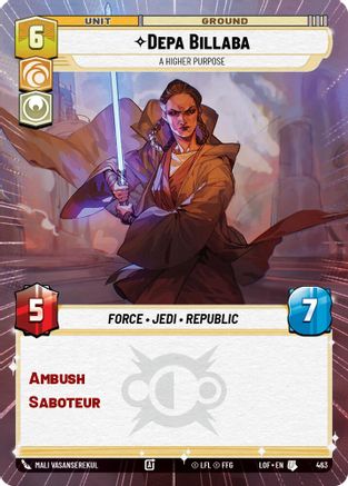 Depa Billaba - A Higher Purpose (463) (Hyperspace) (463) [Legends of the Force] - Fantasy Flight Games - Card Brawlers | Quebec | Canada |