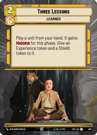 Three Lessons (489) (Hyperspace) (489) [Legends of the Force] - Fantasy Flight Games - Card Brawlers | Quebec | Canada |