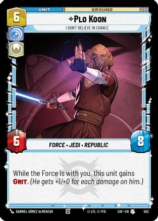 Plo Koon - I Don't Believe in Chance (552) (Foil) (552) [Legends of the Force] - Fantasy Flight Games - Card Brawlers | Quebec | Canada |