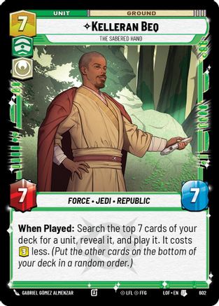 Kelleran Beq - The Sabered Hand (602) (Foil) (602) [Legends of the Force] - Fantasy Flight Games - Card Brawlers | Quebec | Canada |