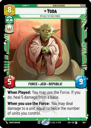Yoda - My Ally is the Force (603) (Foil) (603) [Legends of the Force] - Fantasy Flight Games - Card Brawlers | Quebec | Canada |