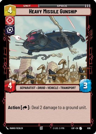 Heavy Missile Gunship (636) (Foil) (636) [Legends of the Force] - Fantasy Flight Games - Card Brawlers | Quebec | Canada |
