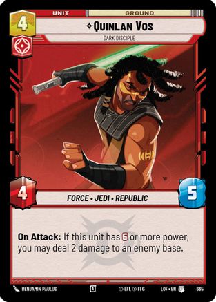 Quinlan Vos - Dark Disciple (665) (Foil) (665) [Legends of the Force] - Fantasy Flight Games - Card Brawlers | Quebec | Canada |