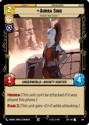 Aurra Sing - Patient and Deadly (681) (Foil) (681) [Legends of the Force] - Fantasy Flight Games - Card Brawlers | Quebec | Canada |