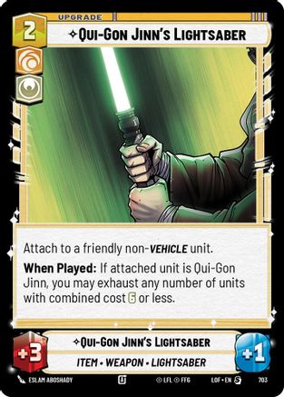 Qui-Gon Jinn's Lightsaber (703) (Foil) (703) [Legends of the Force] - Fantasy Flight Games - Card Brawlers | Quebec | Canada |