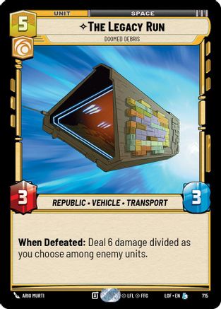 The Legacy Run - Doomed Debris (715) (Foil) (715) [Legends of the Force] - Fantasy Flight Games - Card Brawlers | Quebec | Canada |