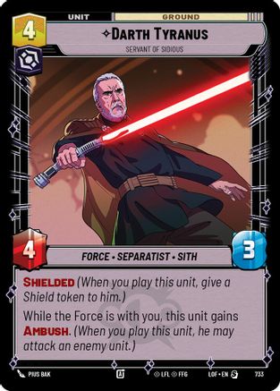 Darth Tyranus - Servant of Sidious (733) (Foil) (733) [Legends of the Force] - Fantasy Flight Games - Card Brawlers | Quebec | Canada |