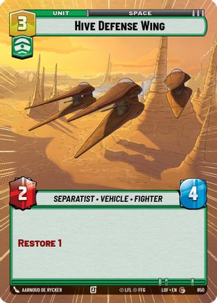 Hive Defense Wing (850) (Hyperspace Foil) (850) [Legends of the Force] - Fantasy Flight Games - Card Brawlers | Quebec | Canada |