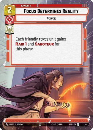 Focus Determines Reality (892) (Hyperspace Foil) (892) [Legends of the Force] - Fantasy Flight Games - Card Brawlers | Quebec | Canada |
