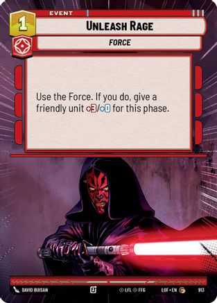 Unleash Rage (913) (Hyperspace Foil) (913) [Legends of the Force] - Fantasy Flight Games - Card Brawlers | Quebec | Canada |