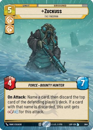 Zuckuss - The Findsman (944) (Hyperspace Foil) (944) [Legends of the Force] - Fantasy Flight Games - Card Brawlers | Quebec | Canada |