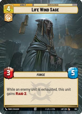 Life Wind Sage (952) (Hyperspace Foil) (952) [Legends of the Force] - Fantasy Flight Games - Card Brawlers | Quebec | Canada |