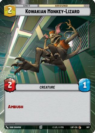 Kowakian Monkey-Lizard (997) (Hyperspace Foil) (997) [Legends of the Force] - Fantasy Flight Games - Card Brawlers | Quebec | Canada |