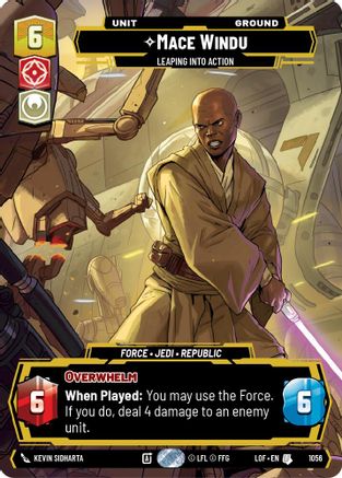 Mace Windu - Leaping into Action (1056) (Prestige) (1056) [Legends of the Force] - Fantasy Flight Games - Card Brawlers | Quebec | Canada |
