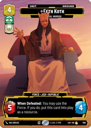 Eeth Koth - Spiritual Warrior (1100) (Prestige Foil) (1100) [Legends of the Force] - Fantasy Flight Games - Card Brawlers | Quebec | Canada |