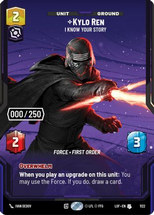 Kylo Ren - I Know Your Story (1122) (Serialized) (1122) [Legends of the Force] - Fantasy Flight Games - Card Brawlers | Quebec | Canada |