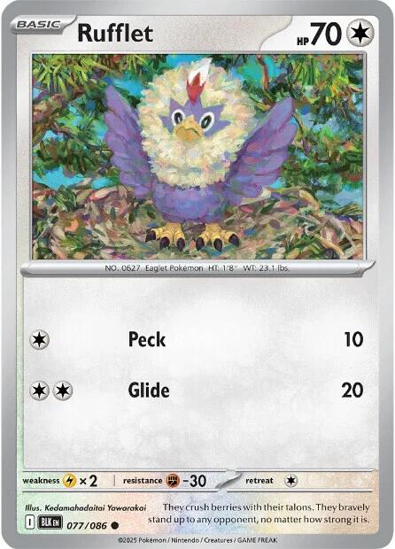 Rufflet (077/086) (Reverse Holo) [Scarlet & Violet: Black Bolt] - Pokémon - Card Brawlers | Quebec | Canada |