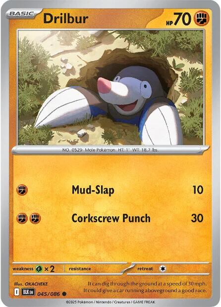 Drilbur (045/086) [Scarlet & Violet: Black Bolt] - Pokémon - Card Brawlers | Quebec | Canada |
