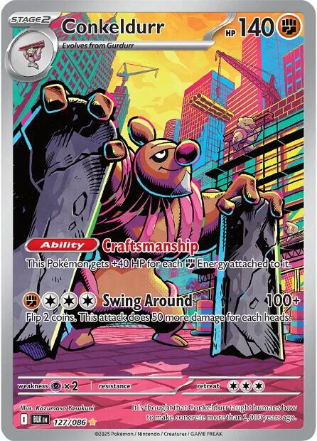 Conkeldurr (127/086) [Scarlet & Violet: Black Bolt] - Pokémon - Card Brawlers | Quebec | Canada |