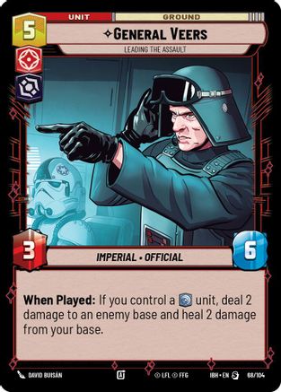 General Veers (68/104) - Leading the Assault (68/104) [Intro Battle: Hoth] - Fantasy Flight Games - Card Brawlers | Quebec | Canada |