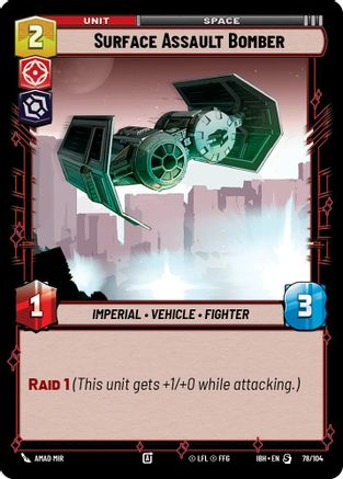 Surface Assault Bomber (78/104) (78/104) [Intro Battle: Hoth] - Fantasy Flight Games - Card Brawlers | Quebec | Canada |