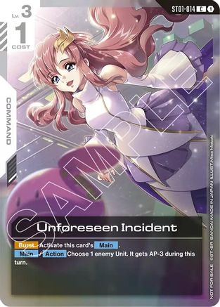 Unforeseen Incident (Store Tournament Participant Pack 01) (ST01-014) - Gundam Promotional Cards Holofoil
