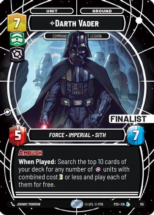 Darth Vader (114) - Commanding the First Legion (Finalist) (114) [Organized Play Promos] - Fantasy Flight Games - Card Brawlers | Quebec | Canada |