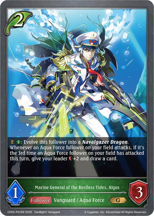 Marine General of the Restless Tides, Algos - P01EN (Foil) (CP03-P01EN) [Cardfight!! Vanguard] - Bushiroad - Card Brawlers | Quebec | Canada |