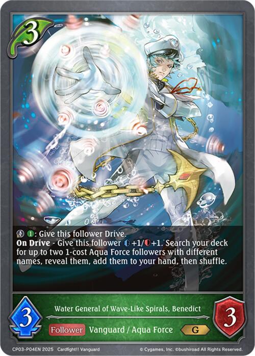 Water General of Wave-Like Spirals, Benedict - P04EN (Foil) (CP03-P04EN) [Cardfight!! Vanguard] - Bushiroad - Card Brawlers | Quebec | Canada |