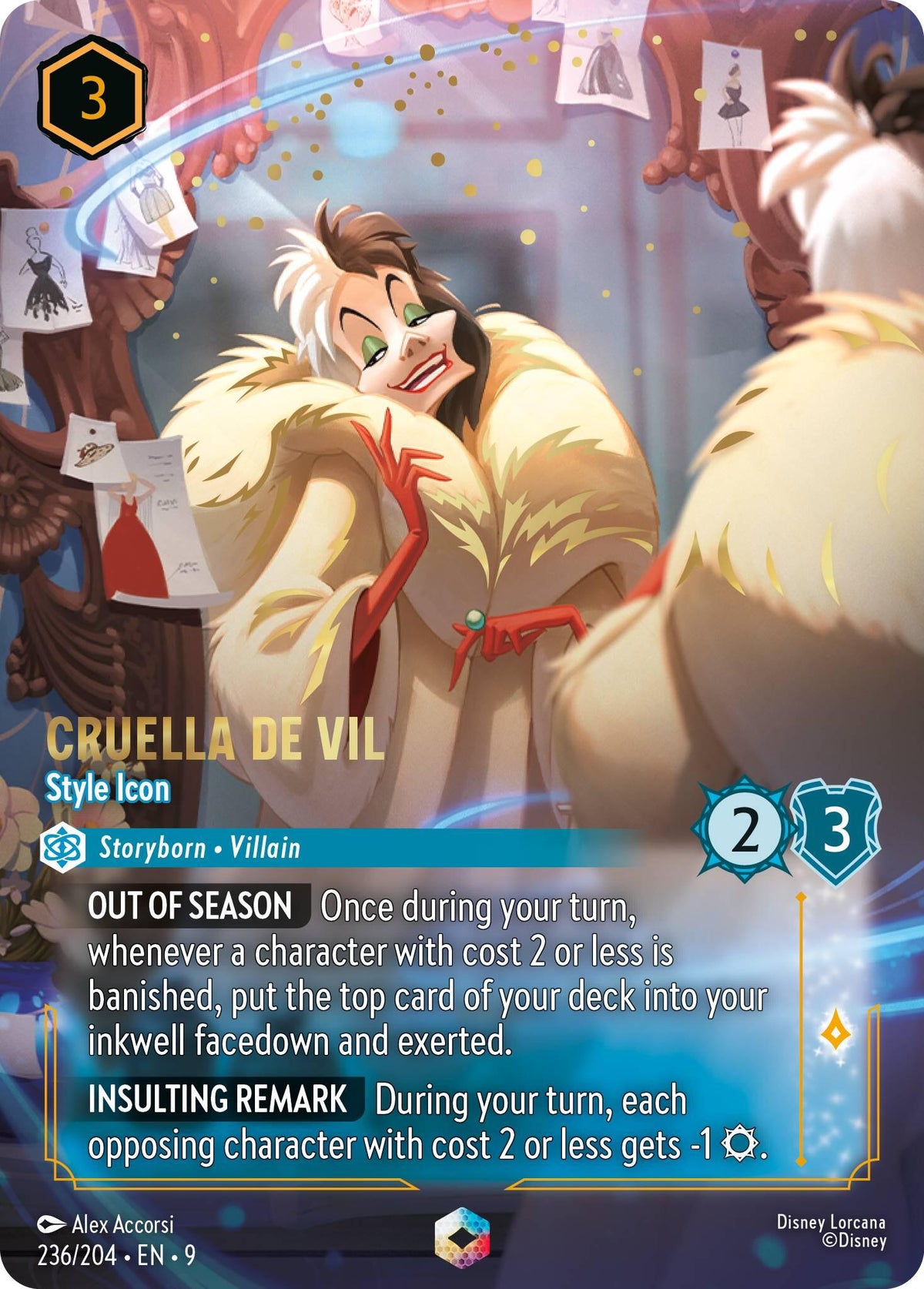 Cruella De Vil - Style Icon (Enchanted) (236/204) [Fabled] - Disney - Card Brawlers | Quebec | Canada |