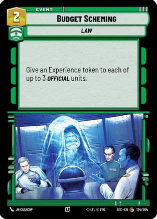 Budget Scheming (124/264) (124/264) [Secrets of Power] - Fantasy Flight Games - Card Brawlers | Quebec | Canada |