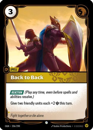 Back to Back (206/298) - Origins Foil - Origins - Card Brawlers | Quebec | Canada |