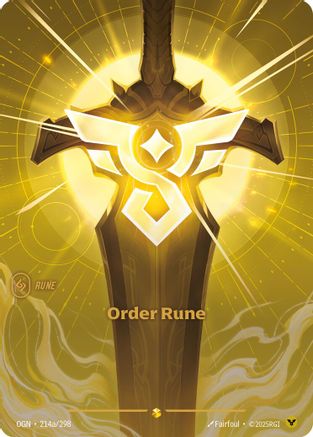Order Rune (Alternate Art) (214a/298) - Origins Foil - Origins - Card Brawlers | Quebec | Canada |