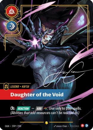 Kai'Sa - Daughter of the Void (Signature) (299*/298) - Origins Foil - Origins - Card Brawlers | Quebec | Canada |