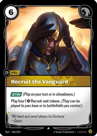 Recruit the Vanguard (015/024) - Origins Proving Grounds - Origins: Proving Grounds - Card Brawlers | Quebec | Canada |