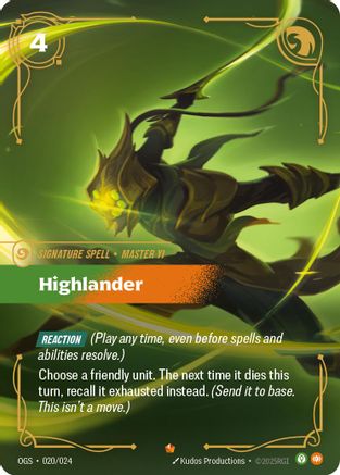Highlander (020/024) - Origins Proving Grounds - Origins: Proving Grounds - Card Brawlers | Quebec | Canada |